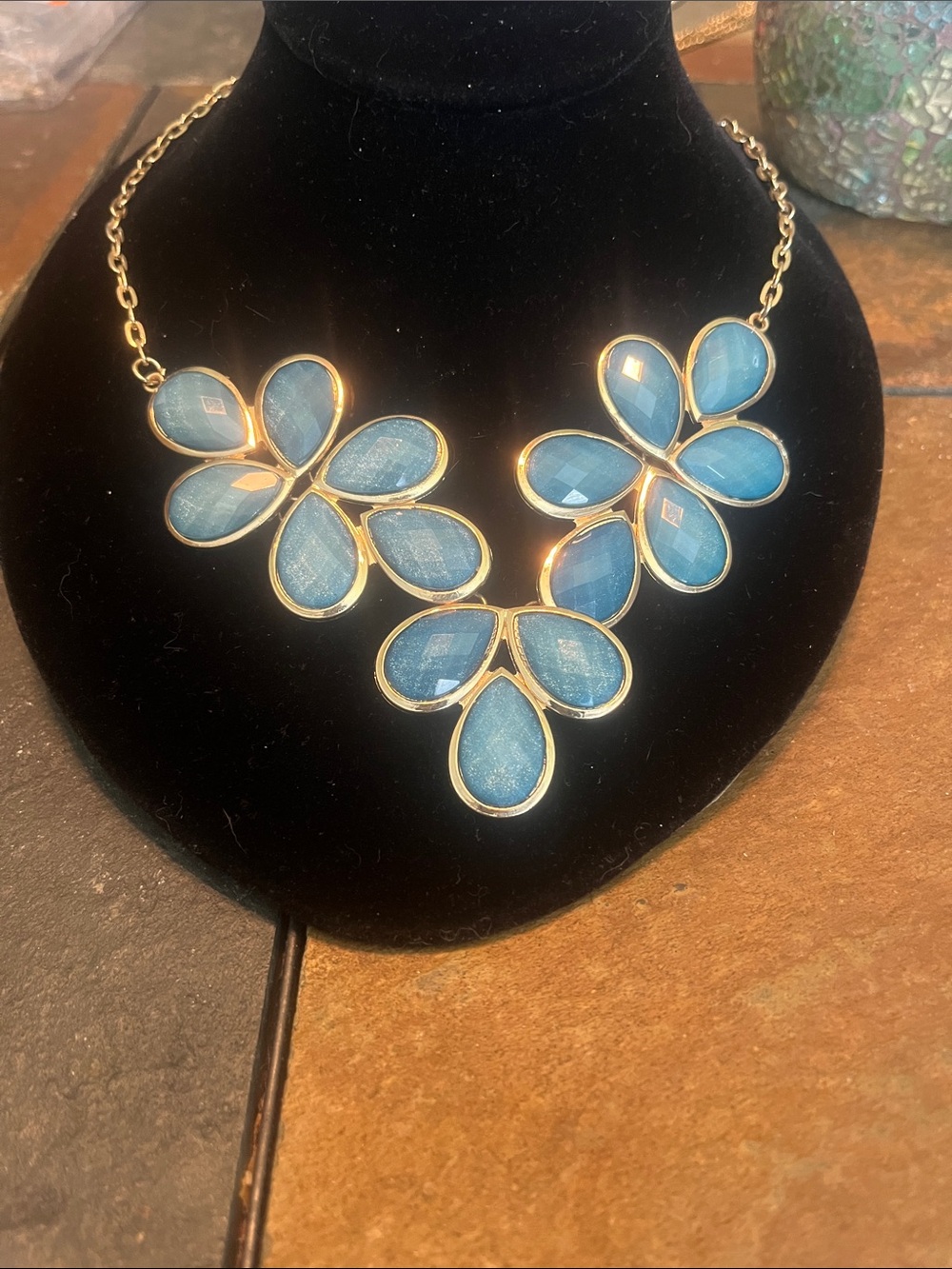 Blue Petal Statement Necklace
